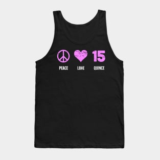 Peace, Love, Quince - Quinceanera Tank Top